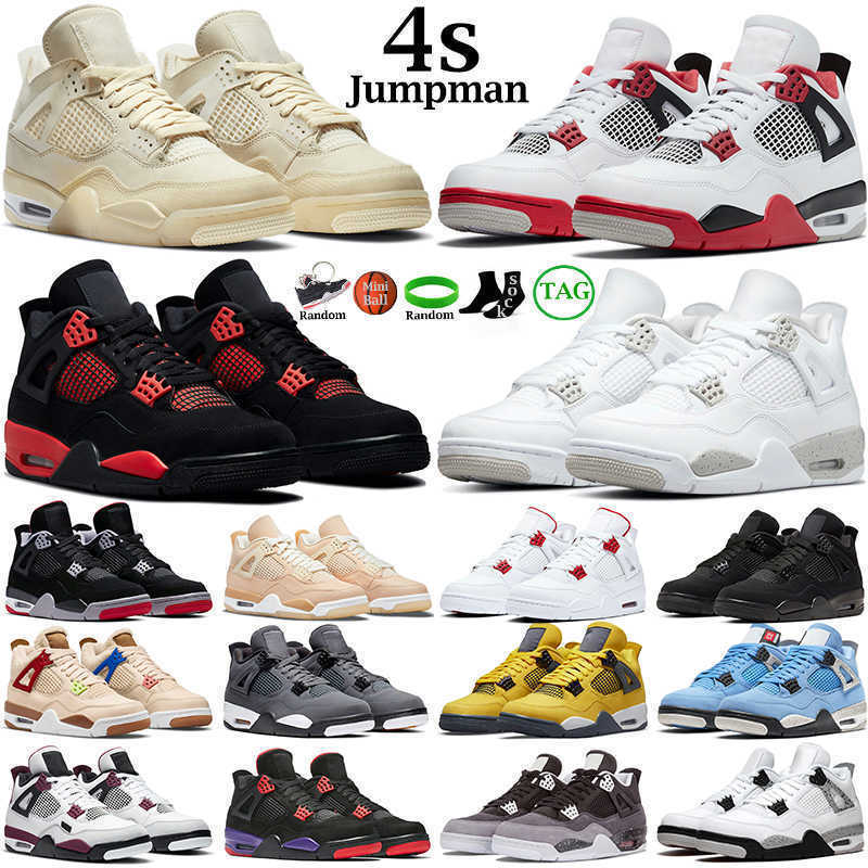 Hommes Femmes Basketball Chaussures 4S Jumpman 4 Rouge Thunder Infrarouge Noir Chat Cool Gris Toro Bravo Tour Jaune Shimmer Blanc Oreo Hommes For