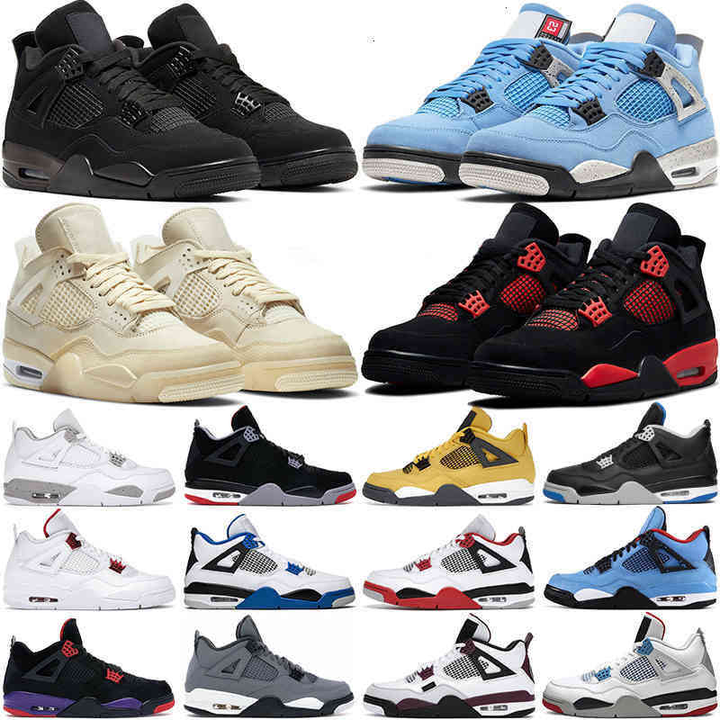 

Jumpman 4 Red Thunder 4s mens Basketball Shoes University Blue white oreo cool grey metallic purple black cat bred shimmer cactus jack Infrared men women sneakers, Shipping