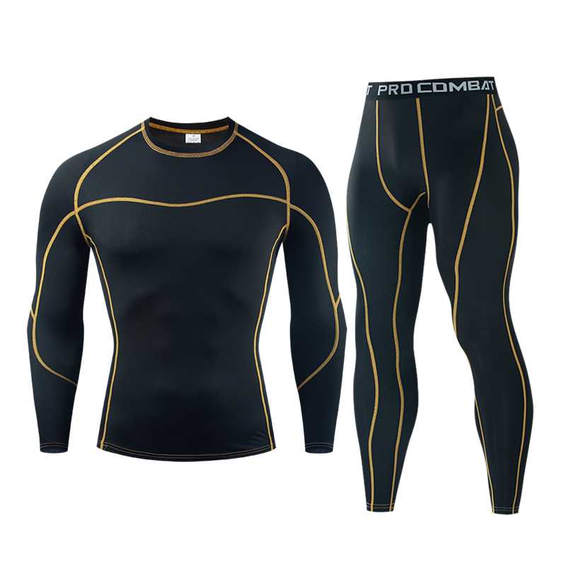 Running Sets Men's Tights Sportswear Track Training Gym Fitness Long-sleeved Leggings Male Compression SuitRunning