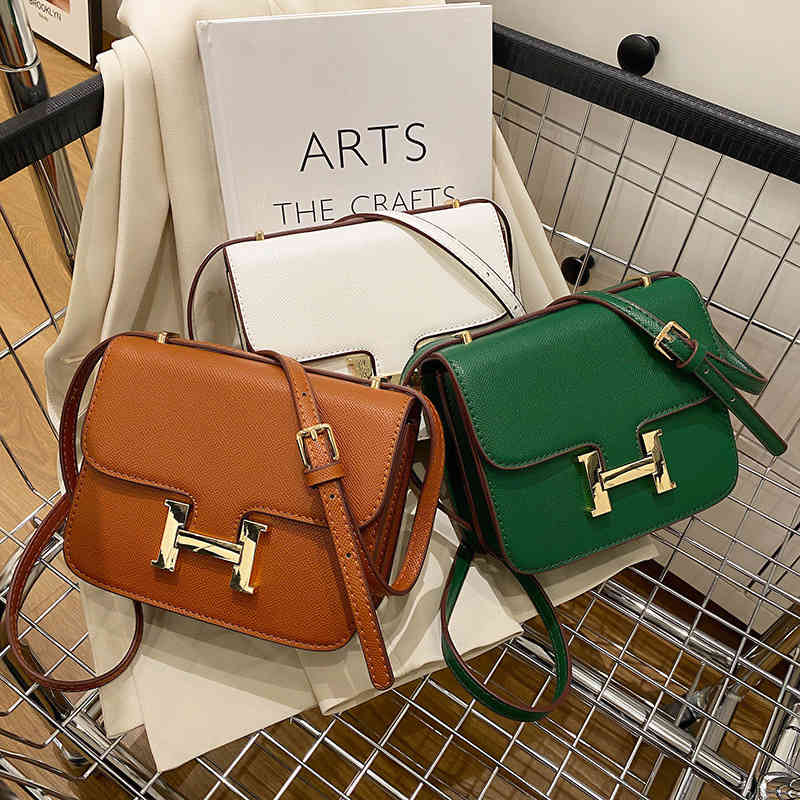 

Handbags 70% Off 2022 bag women's spring new sling one Shoulder Messenger version solid color trend small square Purses, White