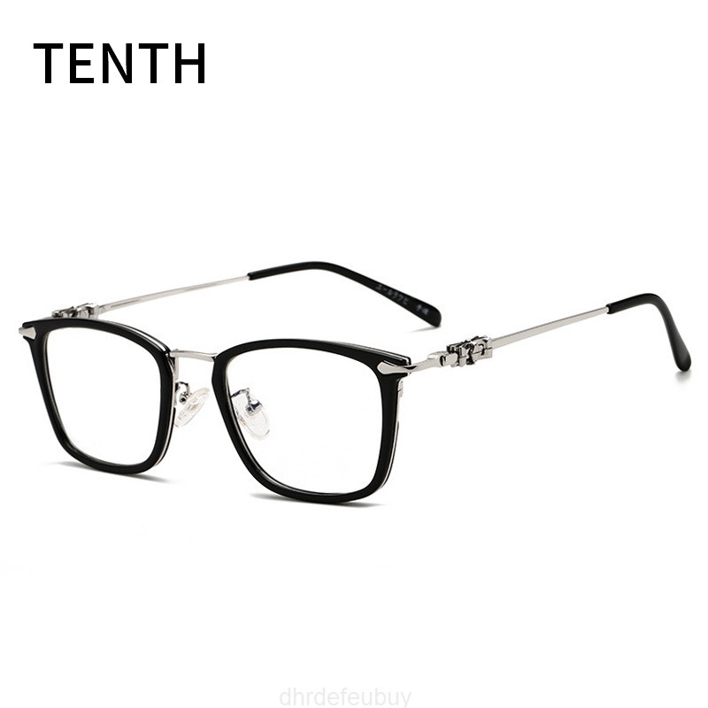 

2022 Chrome Men's Square Mark Myopia Glasses Heart Carved Blue Light Proof Flat Lens Fashion Decorative Hearts Trend Spectacle Frame Vd45