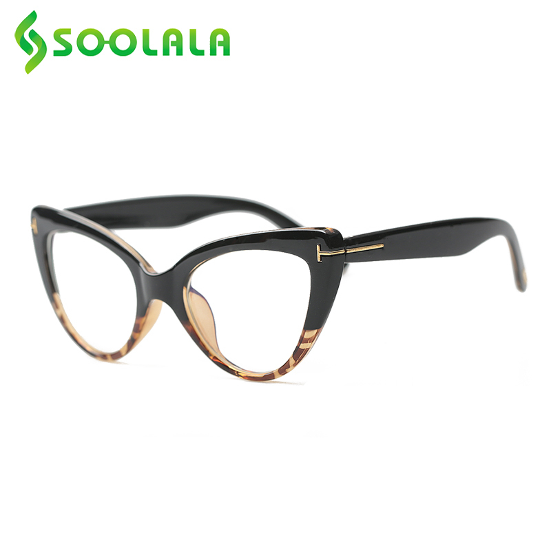 

SOOLALA Cat Eye Anti Blue Light Reading Glasses Women Prescription Computer Eyeglasses Frame Female Reader 0 5 to 4 0 220705