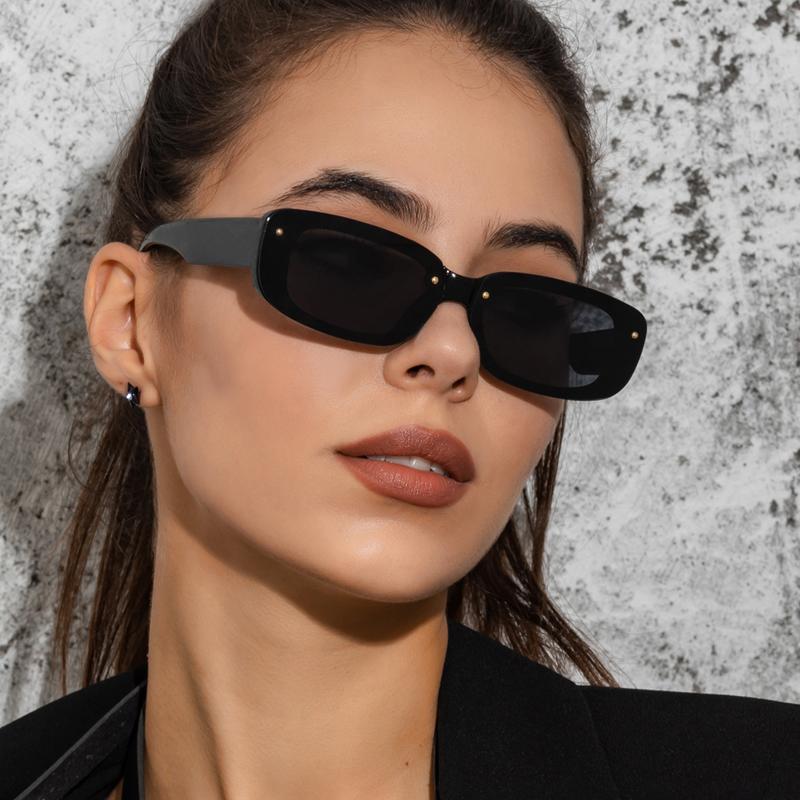 

Sunglasses 2022 Fashion Rectangle Women Men PC Lens Frame Vintage Brand Designer Eye Protection Quality Beach Sun Glasses