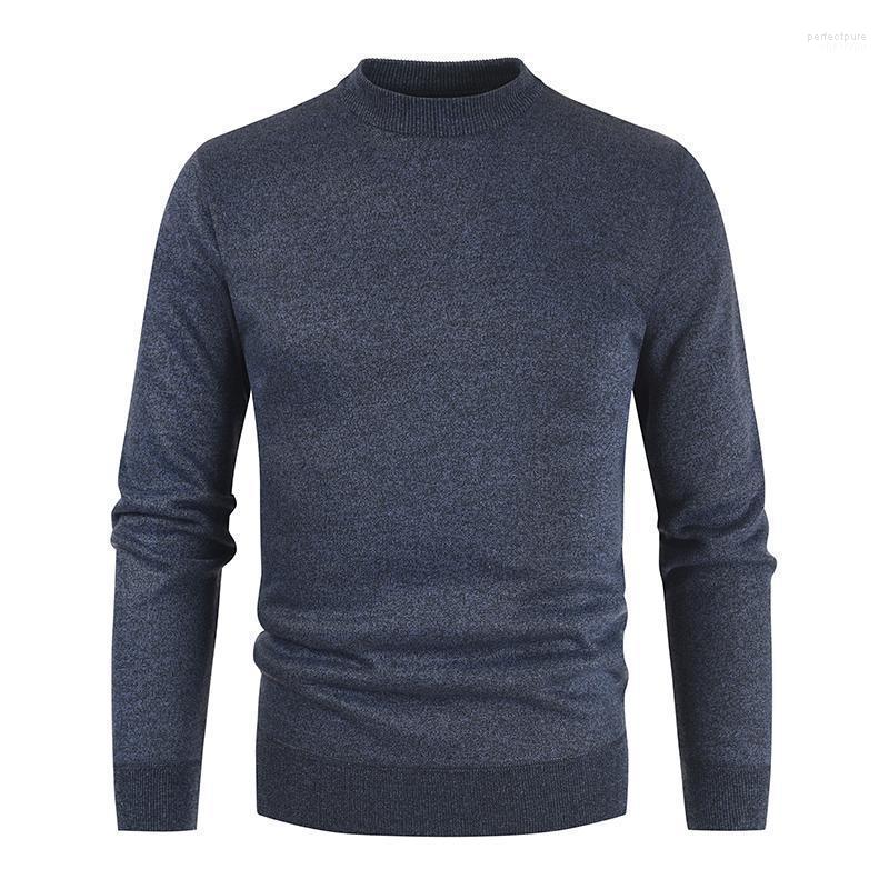 

Men's Sweaters Men 2022 Winer Casual Solid Thick Plus Velvet Sweater Pullovers Elasticity Fashion Slim Fit O-Neck Perf22, Black