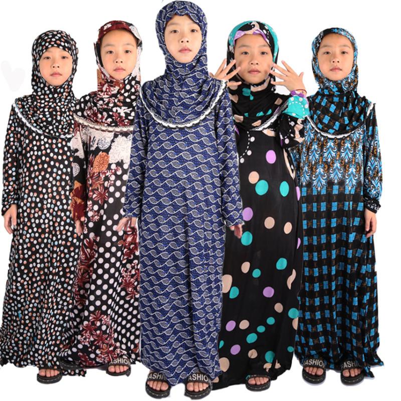 

Ethnic Clothing Muslim Abaya Dubai Kids Kaftan Hijab Dress Slamic 12Colors Random Baby Girl Clothes Long Robe Turkey For WomenEthnic