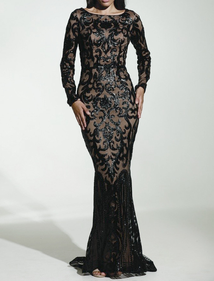 Robes de soirée à manches longues réelles sexy sirène africaine aso ebi paillettes scintillantes filles noires robe de bal 2022 zuhair murad robe