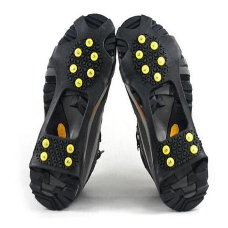 

1 Pair 10 Studs Anti-Skid Ice Gripper Spike Winter Climbing Anti-Slip Snow Spikes Grips Cleats Over Shoes Covers Crampon