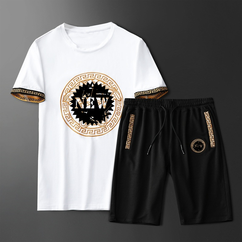 Ver-Medusa Designer Men's Tracksuits Shirt Short Sports Suit 2022 Summer New Embroidered Trend Casual Man Short Sleeve Shorts Two-piece Set