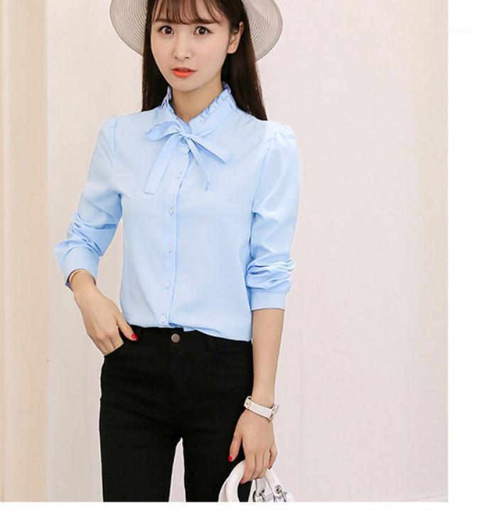 

Women' Blouses & Shirts 2022 Summer With Style Fashion Long Sleeve Shirt, Sky blue