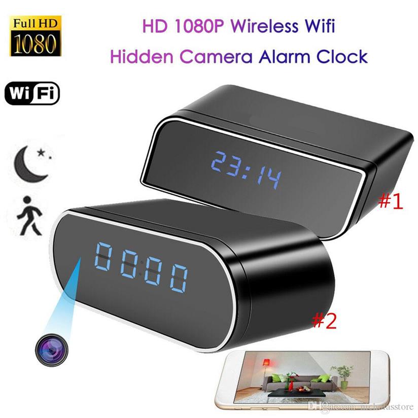 

WiFi Clock IP Cameras HD 1080P Wireless Wi-Fi Digital Clock Camera Mini DV Alarm Desk DVR Security Nanny CCTV IP Cameras Cam for H321d