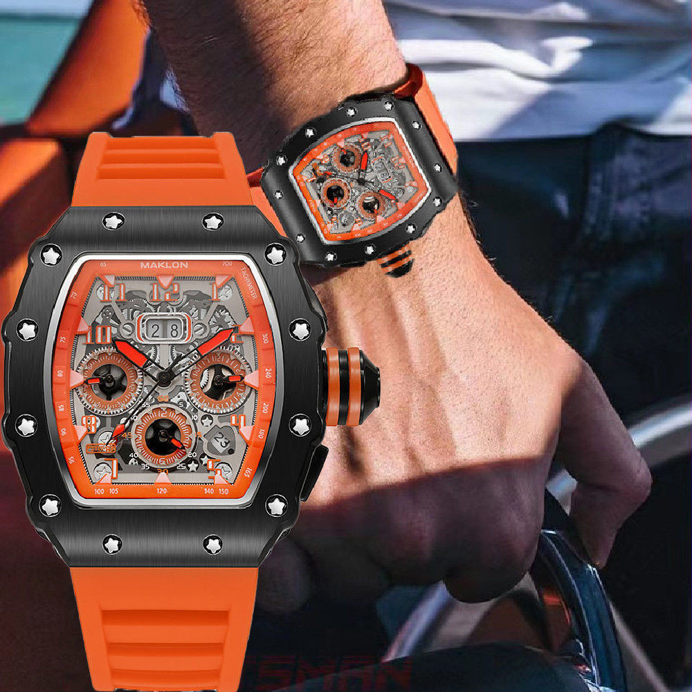 

Fashion Brand Automatic Mechanical Watches Men's Waterproof Skeleton Wrist Watch With women men Leather strap