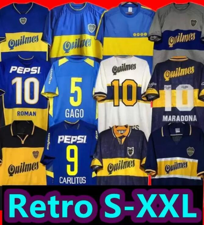 

84 95 96 97 98 Boca Juniors Retro Soccer Jersey Maradona ROMAN Caniggia RIQUELME 1997 2002 PALERMO Football Shirts Maillot Camiseta de Futbol 99 00 01 02 03 04 05 06 1981, White