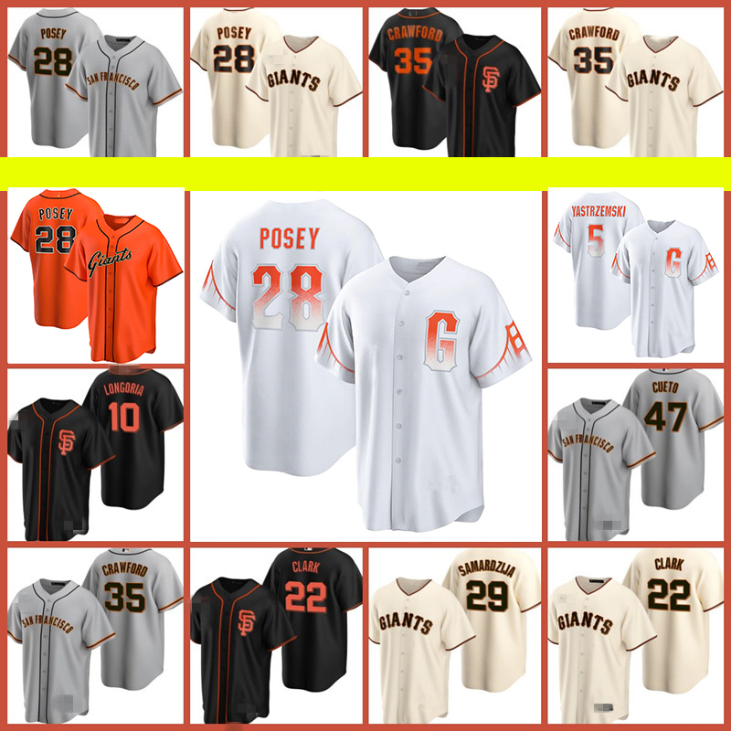 

San Francisco 35 Brandon Crawford Giants Mike Yastrzemski Brandon Belt Joc Pederson Baseball Jersey Steven Duggar Darin Ruf Logan Webb Camilo Doval Buster Posey, Custom cool base men jersey