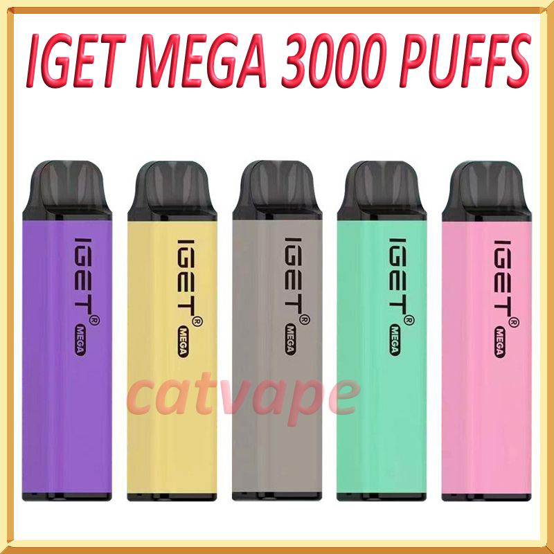 

Authentic Iget Mega 3000 Puffs Disposable E cigarettes Pod Vapes Kit Original Vape Pen VS King XXL Max Gunnpod Bar Legend