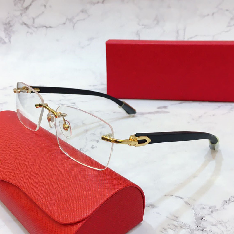 

Optical Eyeglasses For Men Women Retro 0052O Business Style Anti-Blue Light Lens Plate Square Frameless With Box