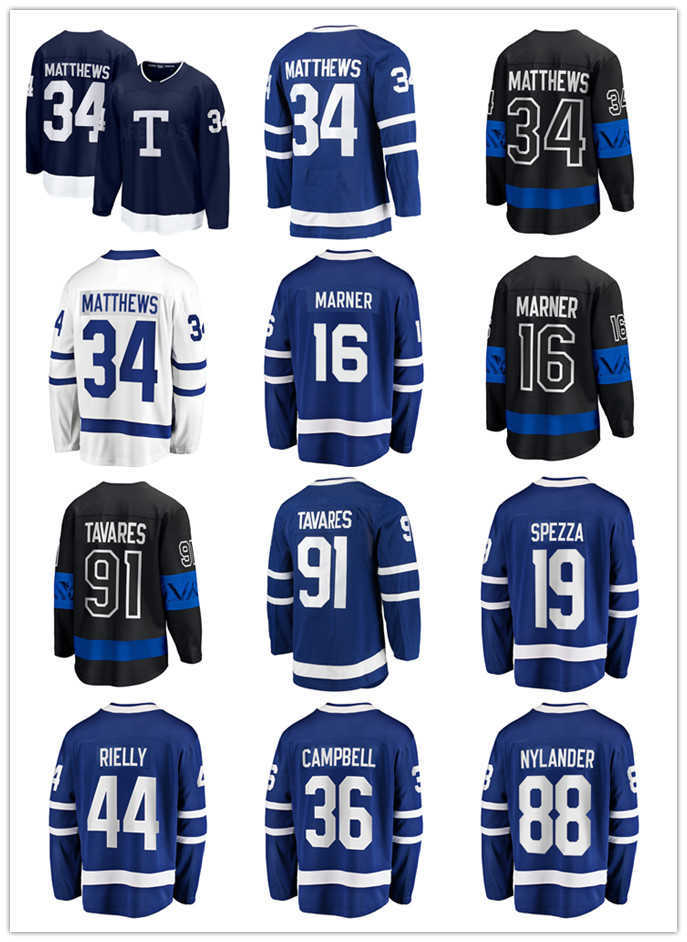 

Hockey Jerseys Auston Matthews 34 Marner 16 John Tavares 91 Nylander 88 Rielly 44 Campbell 36 Spezza 19 Blue White 2022 Classic Third Black nhl's Jerseys, Home blue