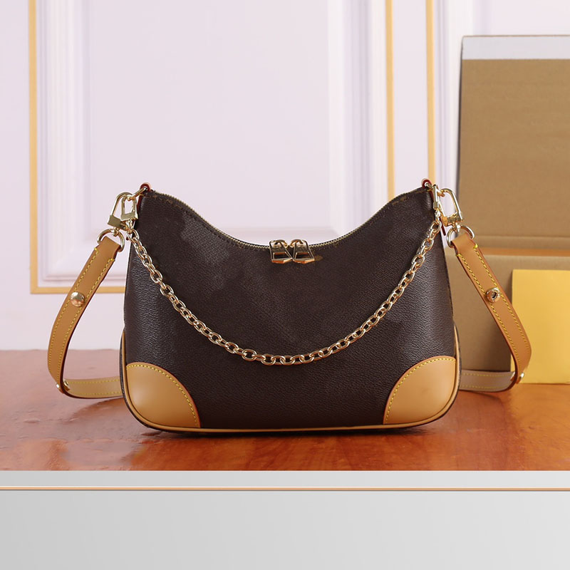 

Women Boulogne Croissants Bags Designers Monograms Leather Handbag Fashion Tote Chain Crossbody Bag 29cm Top Qaulity Purse, Color 1