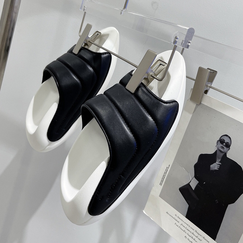 

2022 Calf Leather B-IT Slippers Women Platform Sandal Designer Shoes Summer Beach Men Slides Spaceship Shoes with Box size 35-45, Color 2