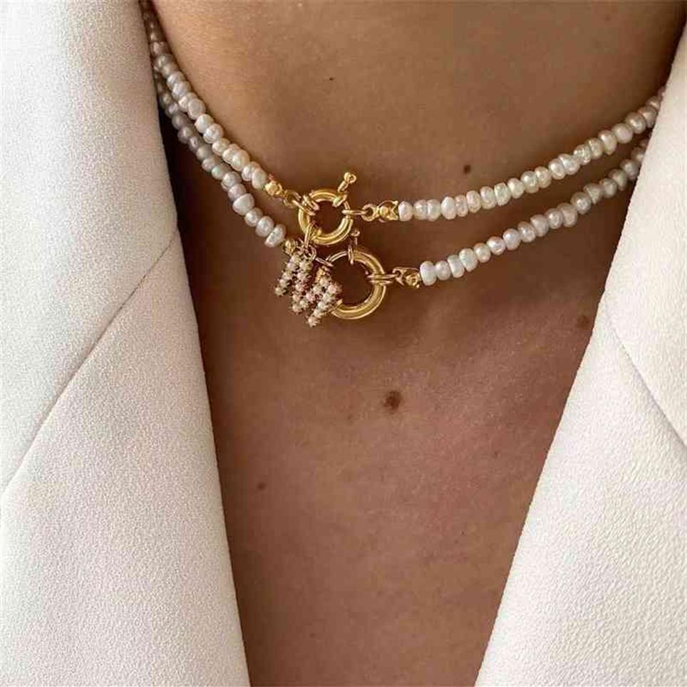 

A-Z Letter Pearl Necklace For Women Natural Baroque Freshwater Pearls Initials Pendant Necklaces Choker Aesthetic Jewelry Gift315h
