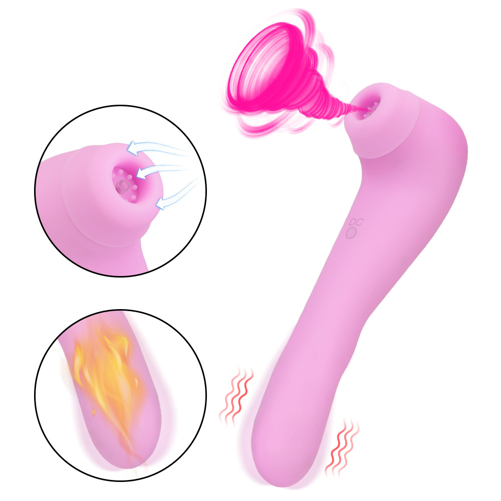 Strong Sucking Vibrator Heating 2 in 1 Dildo Nipple Sucker G-Spot Clitoris Stimulator sexy Toys for Women