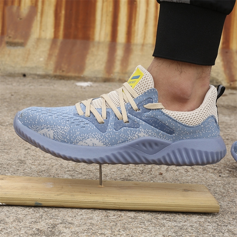 

Lightweight Breathable Men Safety Shoes Steel Toe Work Boots For Woman Anti-smashing Construction Mens Indestructible Sneakers 220616, A grey