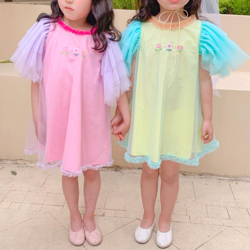 

Girl's Dresses Deer Jonmi 2022 Summer Baby Girls Princess Dress Embroidery Floral Layered Sleeve Toddlers Kids Voile DressesGirl's, Yellow