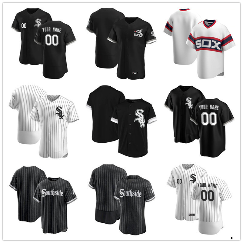 

Custom Jersey Chicago''White''Sox Mens women Youth 8 Bo Jackson 10 Yoan Moncada 88 Luis Robert 33 James''McCann Baseball Jerseys white black grey, Color