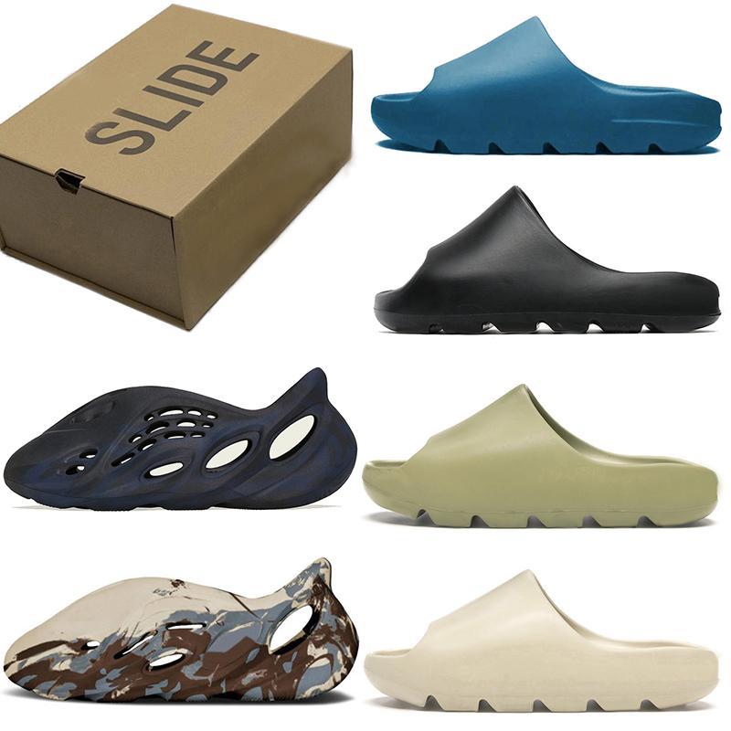 

Fashion Mens Womens Kids Shoes Slippers Earth Brown Resin Bone Slides EVA Enflame Blue Runner''Yeezies''Yezzies''350 35 V2 Boost Kanyes ZSU, Color#1 36-47