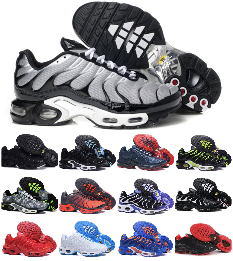 

Classic Mens Tn Running Shoes University Red Blue Triple White Black Metallic Pewter Chaussures Tns Requin Airs Sneakers Breathable Mesh Plus Men Designer Trainers, Bubble package bag