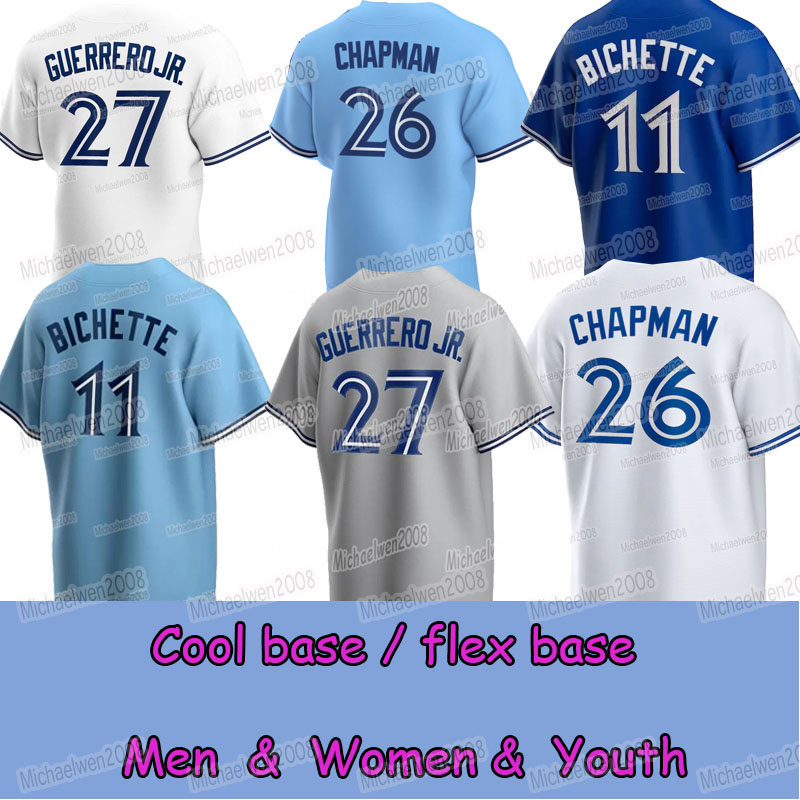 

26 Matt Chapman 2022 Jersey Blue Vladimir Guerrero Jr. Bo Bichette Cavan Biggio Jay George Springer Raimel Tapia Ross Stripling Trent Thornton Tyler Heineman, Youth