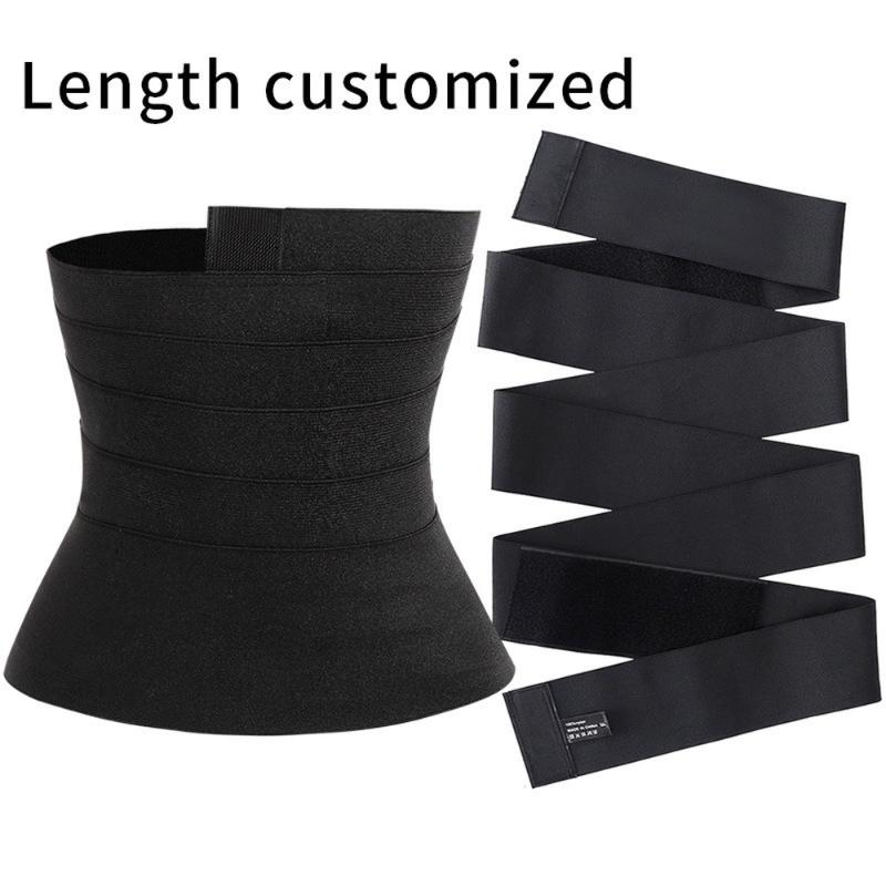

Waist Support Snatch Me Up Bandage Wrap Corset Body Shaper Trainning Weight Loss Elastic Waistband Adjustable Fast Sweat WaistWaist, Black 2.8m