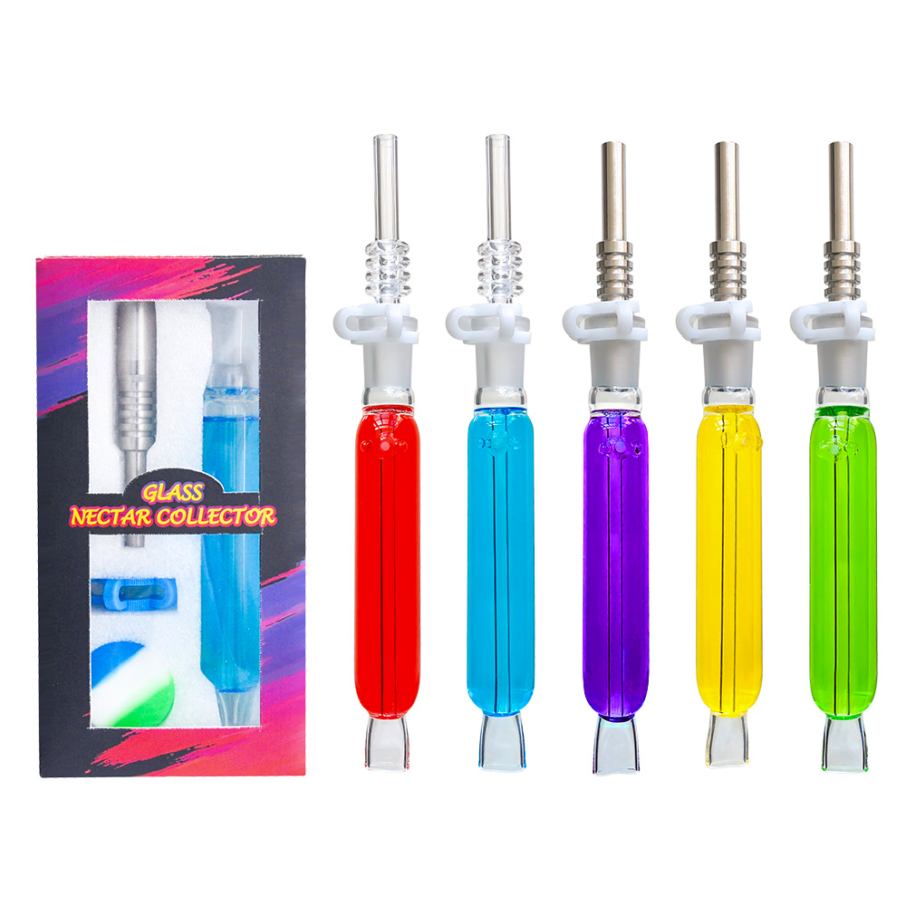 

Freezable Glycerin Dab Straw with Quartz & Stainless Steel tip smoke accessory glass nectar collector smoking pipe water bongs