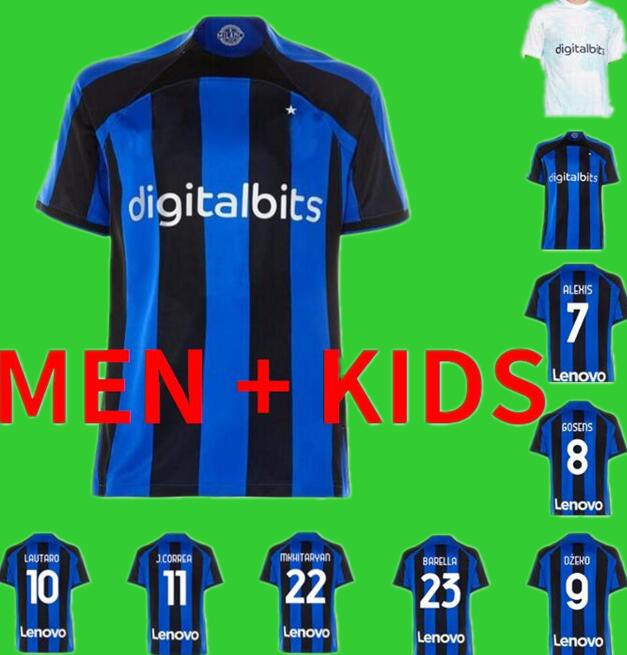 

GOSENS LUKAKU 90 soccer jerseys 22 23 BARELLA VIDAL LAUTARO INTERS ERIKSEN ALEXIS DZEKO CORREA AWAY THIRD MILAN UNIFORMS football shirt 2022 2023 men kids kit 3rd, Adult 22/23 training black