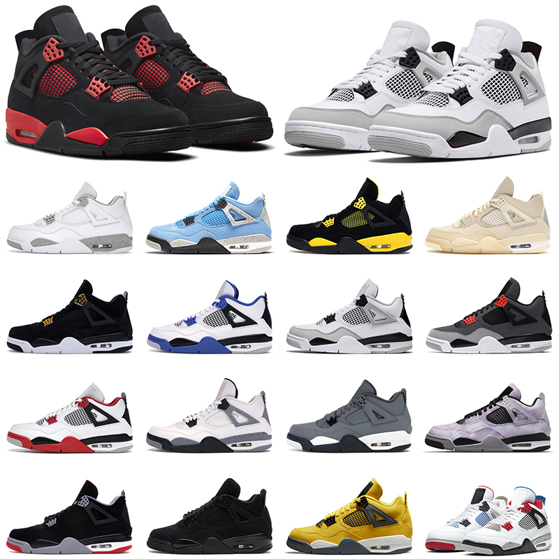 

Jumpman 4 4s Men Basketball Shoes Red Thunder Black Cat Military Black Infrared UNC White Oreo Women Mens Trainers Outdoor Sports Sneakers, Wings