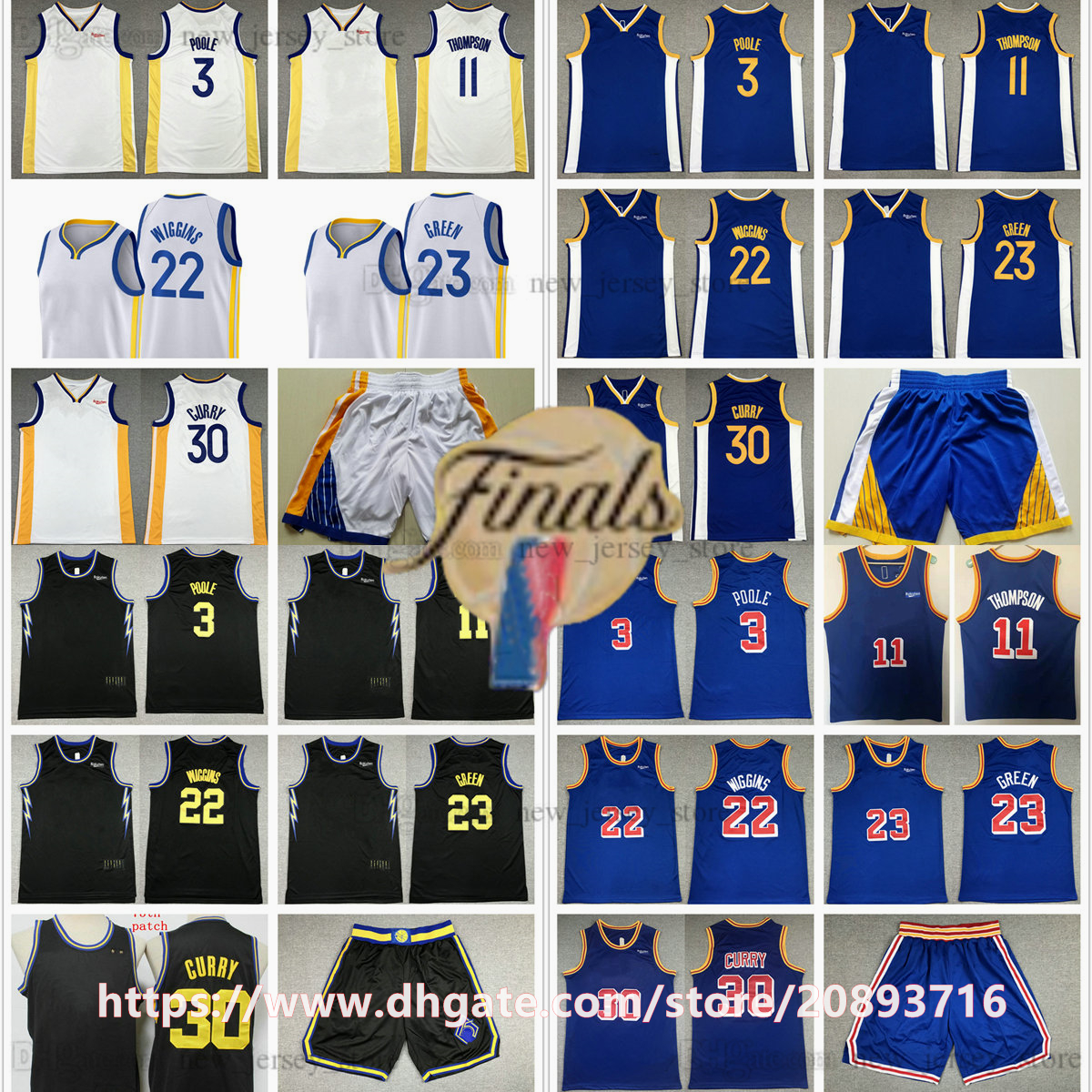

Diamond 75th anniversary 2022 Finals Patch Basketball 30 Stephen 22 Andrew Curry Wiggins Jerseys 3 Poole 11 Klay 23 Draymond Thompson Jersey Shorts for man, White