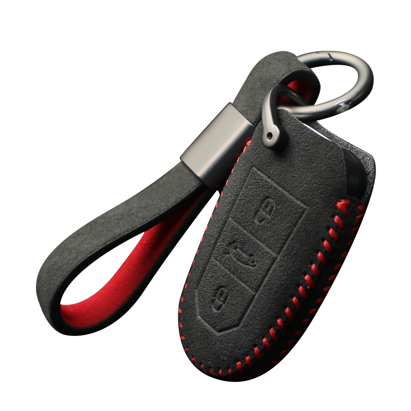

Suede Key Case For Peugeot 301 3008 508L 4008 e2008 5008 308 Key Holder Key Cover Keychain