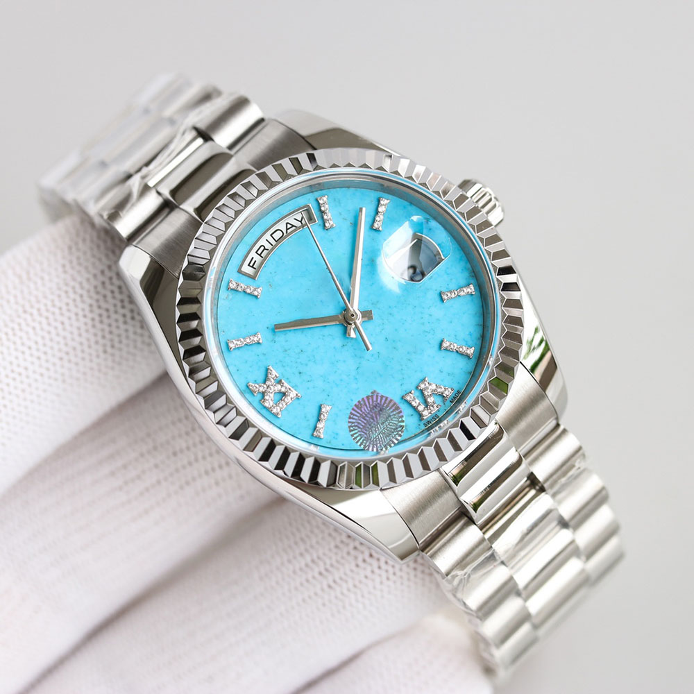 

Mens Watch Automatic Mechanical Watches 36mm Ladies WristWatch Waterproof Design Sapphire Mirror Stainless Steel Strap Gift WristWatches, Color 2