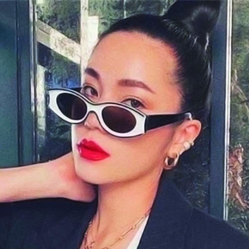 

Sunglasses European And American Modern Color Contrast Female Personality Concave Frame Oval Sunglass Men Fashion Street GlassesSunglasses