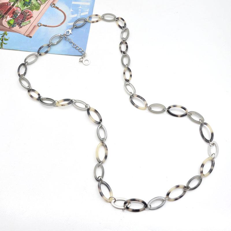

Chains Small Hoop Linked Chain Sweater Jewelry For Women Long Acrylic Necklace