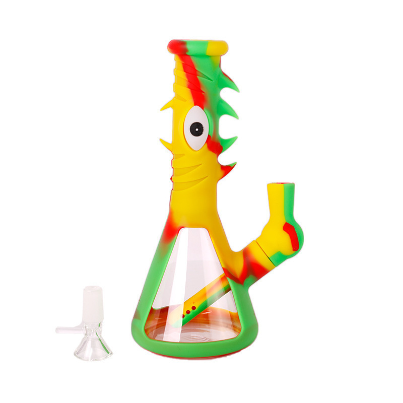 

Breaker water pipe silicone bongs smoking hookah dab rigs eye of the devil portable bong for Smoke dry Herb Unbreakable filter