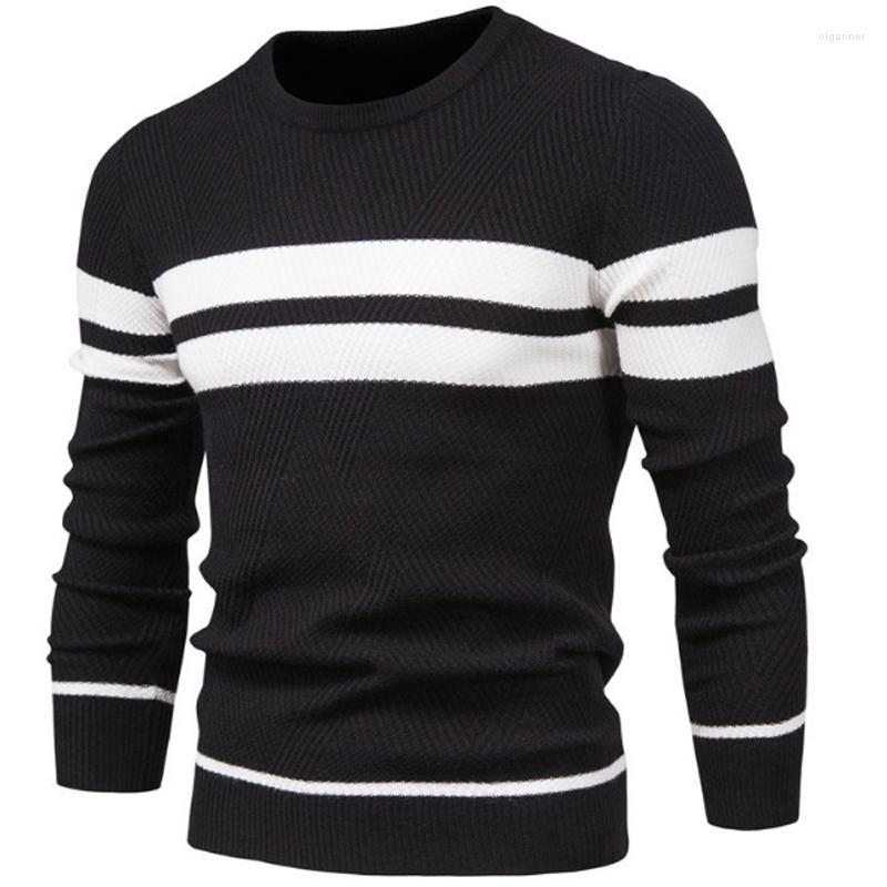 

Men's Sweaters Mens Winter Crewneck Long Sleeve Knit Shirt Casula Knitwear Strip Pullover Cardigan Thick Solid SweatersMen's Olga22, Black