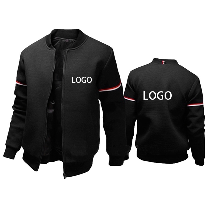 

Custom Coat Men Solid Color Jacket DIY Print Zipper Top Outdoor Leisure Clothes Spring and Autumn Streetwear  4XL 220727, Black