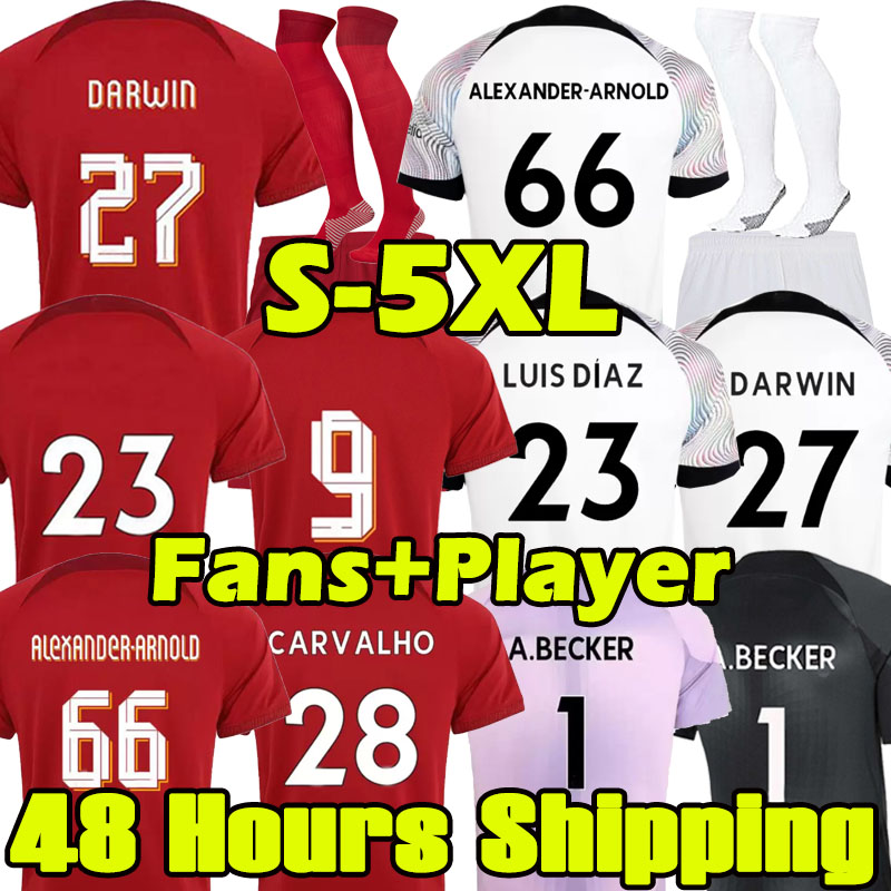 

3XL 4XL 5XL 22 23 Carvalho Mohamed DARWIN soccer jerseys ALEXANDER-ARNOLD 2022 2023 Diogo KEITA Luis DIaz football kids kit Minamino Alisson uniforms 48 Hours Ship, 22 23 home player