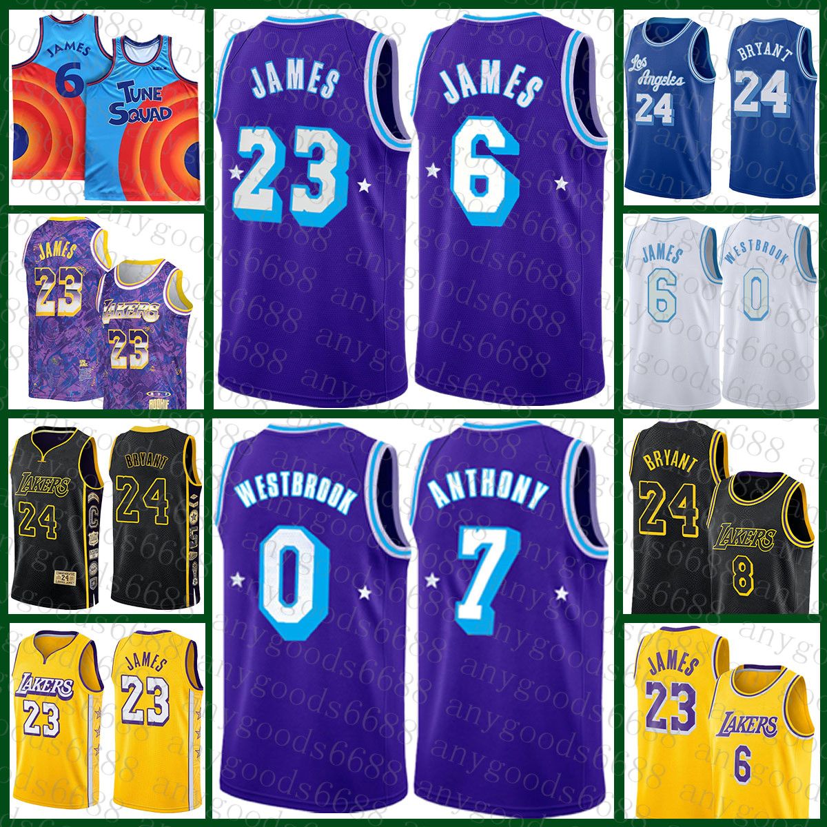 

Basketball Jersey 24 23 6 0 3 7 Los Angeles''Lakers''Kobe''Bryant''Mens LeBron James Anthony Russell Westbrook Davis Carmelo Anthony Green