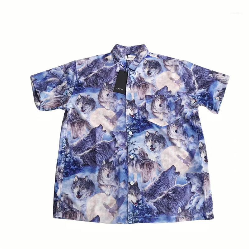 

Full Wolf Printing Shirt Men Women 1:1 High Quality Streetwear Summer Style Top Tees Shirts Men' Casual