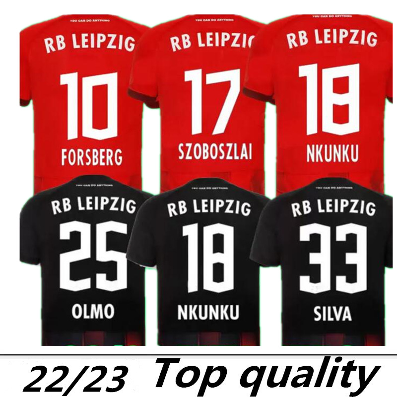 

22 23 NKUNKU SILVA Soccer Jersey home away THIRD 2022 2023 football shirts HAIDARA OLMO SZOBOSZLAI Poulsen Klostermann FORSBERG LAIMER ADAMS Hommes men kids Kits top