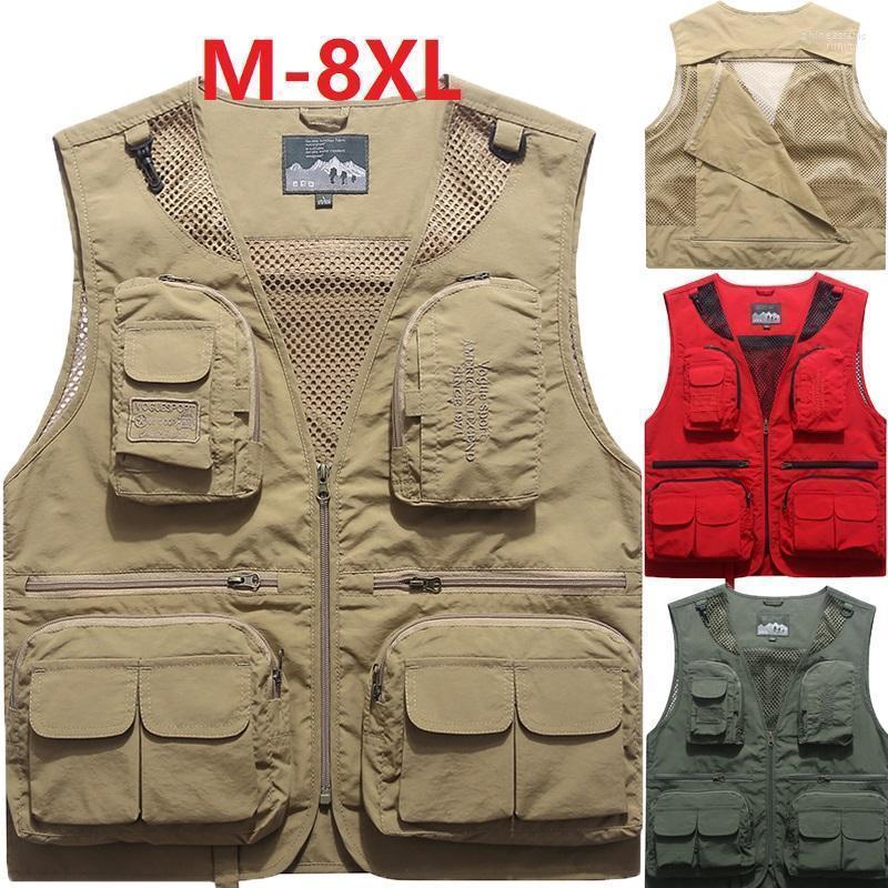 

Fishing Vests Quick Dry Breathable Multi Pocket Mesh Vest Sleeveless Waistcoat Unloading Pography Hiking Fish -8XL Men's Phin22, Blue