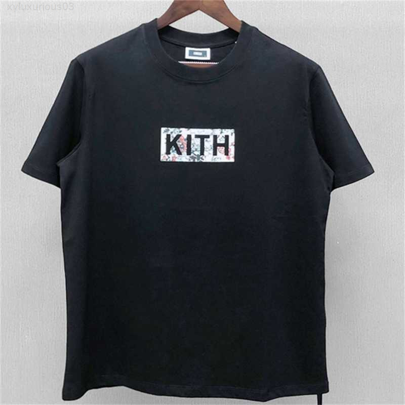 

2021ss Oversized Kith t Shirt Floral Print Men Women T-shirt Box Tshirt