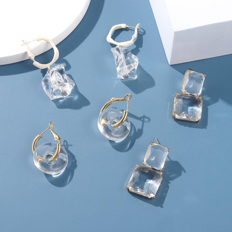 

Dangle & Chandelier Acrylic Earrings Irregular Transparent Fashion Gold Geometric Heart Circle Hoop Travel Wedding Jewelry Gift For WomenDan