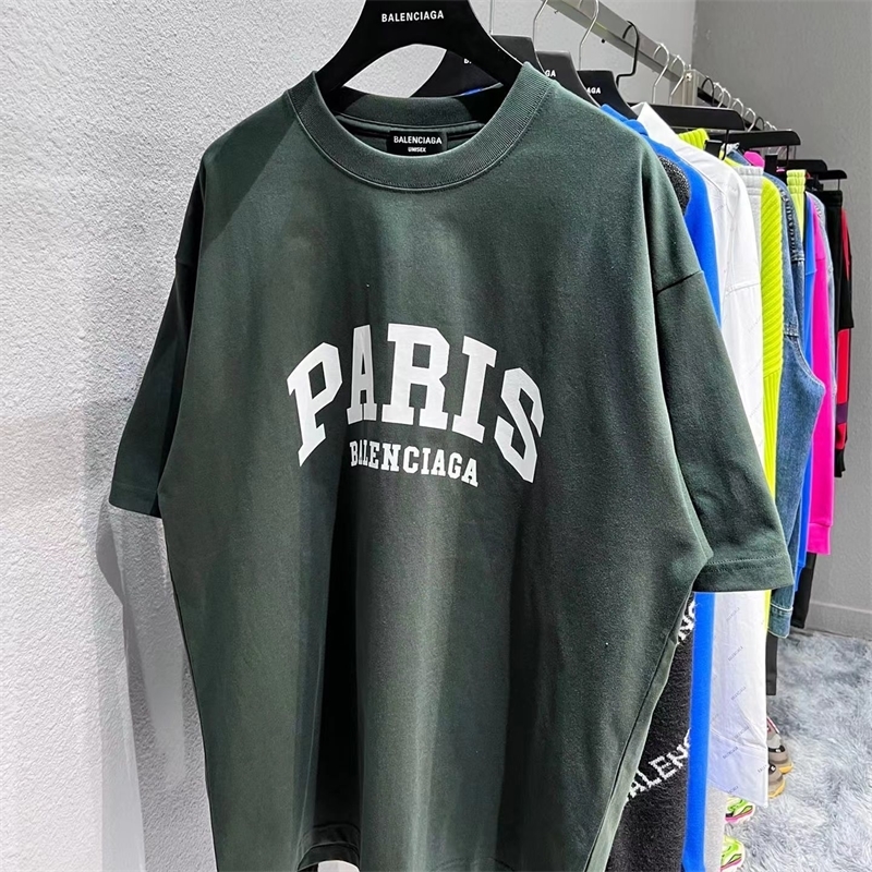 

Designer Mens T-shirt Balencaigass Original Paris Paris alphabet printed cotton loose Casual Short Sleeve Tshirt for men women lovers, Black